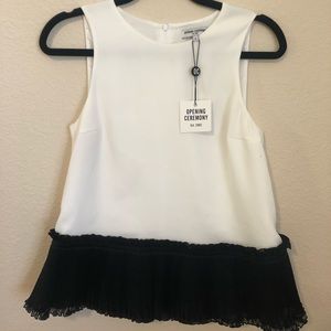 Stone Ruffled Tank sz4 Opening Ceremony NWT